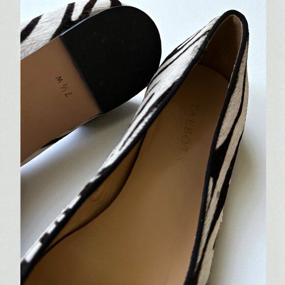 Talbots Zebra Print Pointed Toe Flats | Size 7.5 | Leather & Fur | Made in Brazi - Picture 7 of 9